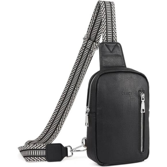 Handbags - Small Sling Bag Vegan Leather Black